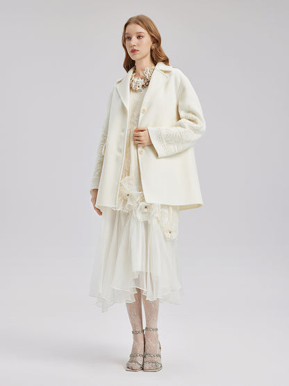 Luxury Wool Embroidered Coat