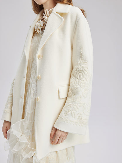 Luxury Wool Embroidered Coat