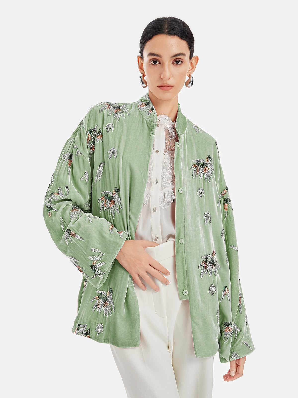 Elegant Velvet Embroidered Chinese Jacket