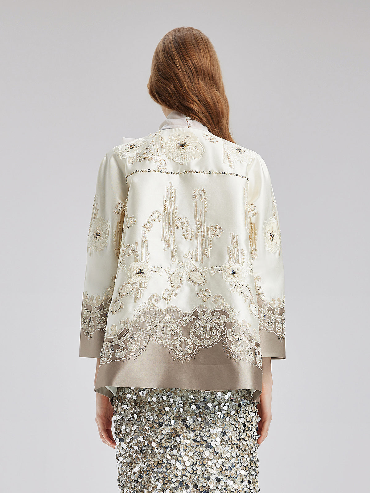 Mercerized Embroidered Beaded Jacket