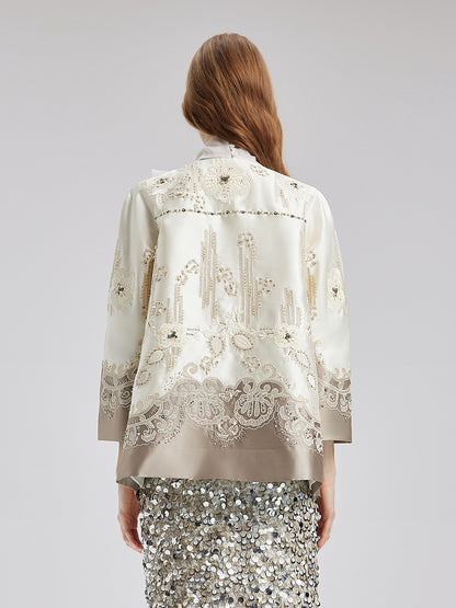 Mercerized Embroidered Beaded Jacket