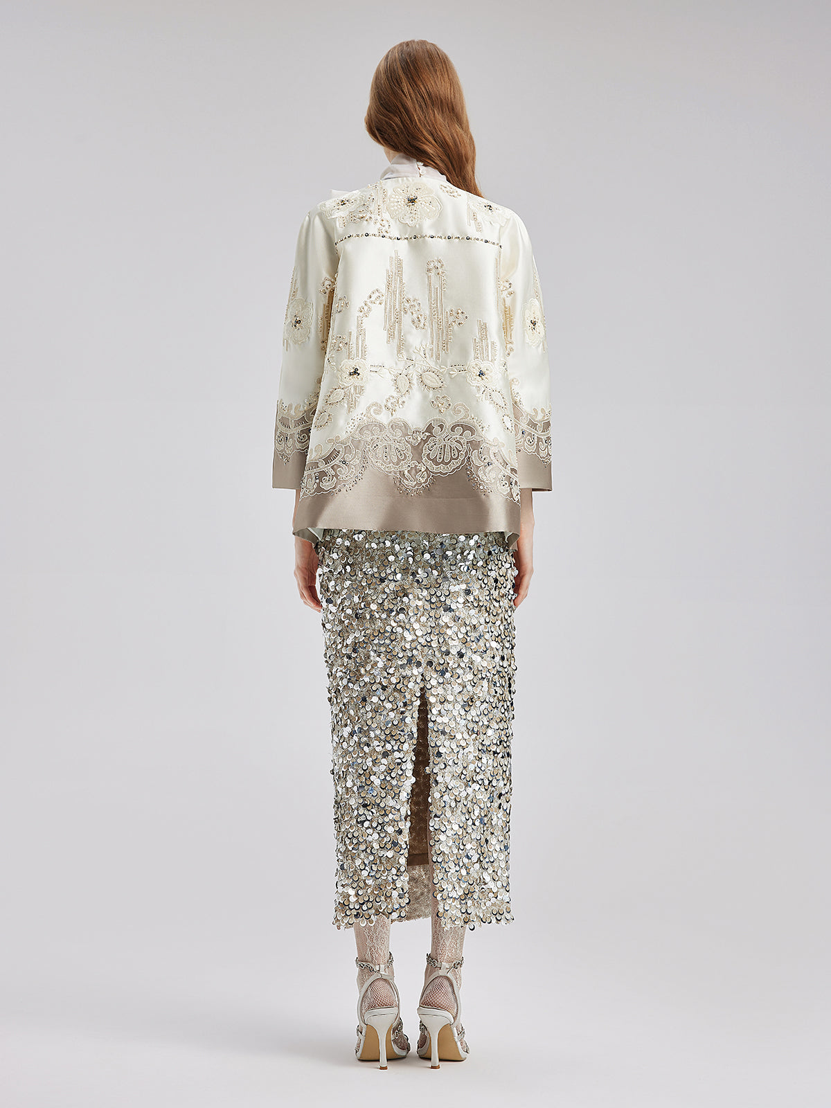 Mercerized Embroidered Beaded Jacket