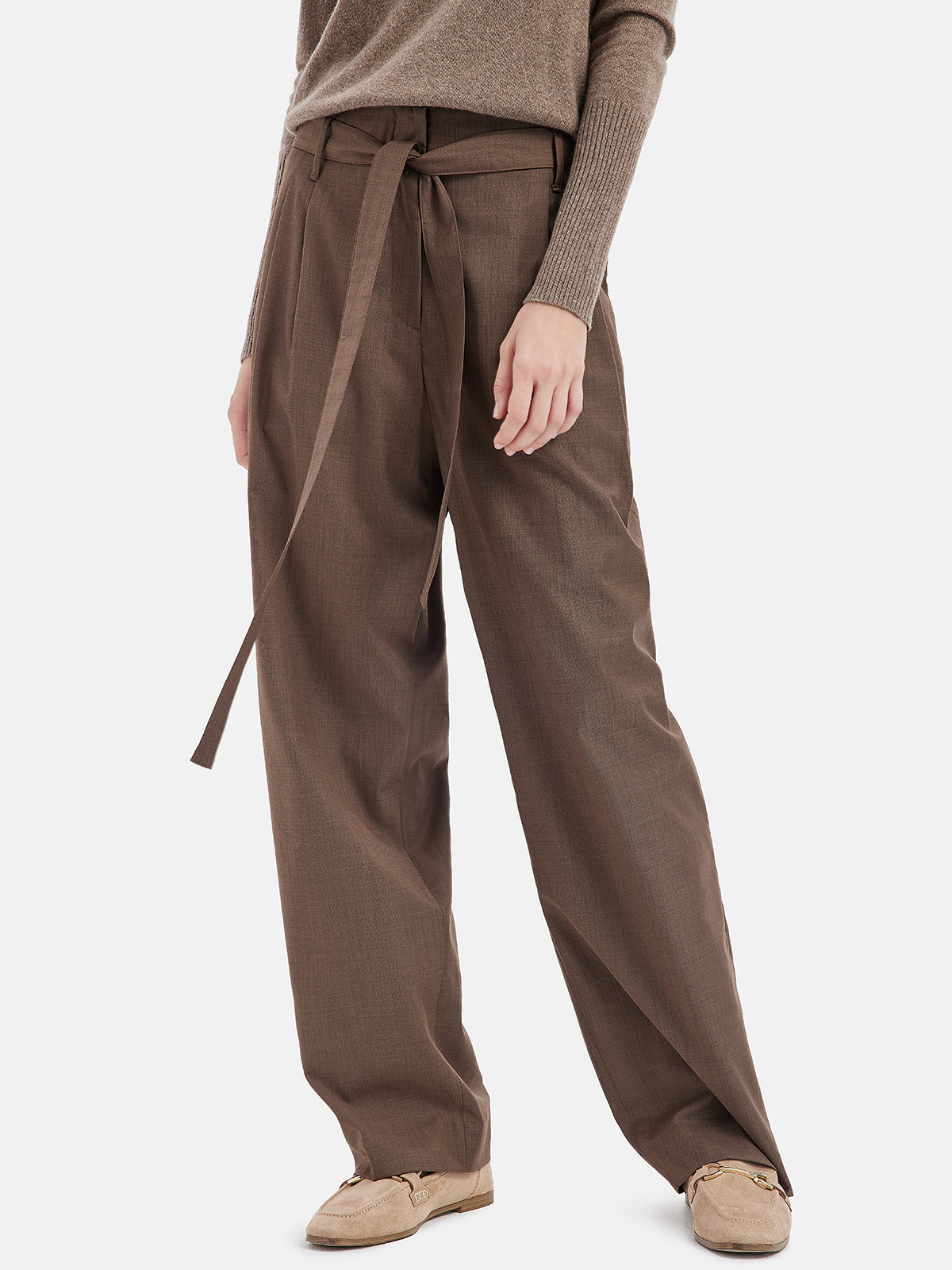 Minimalist Wool Pleated Trousers