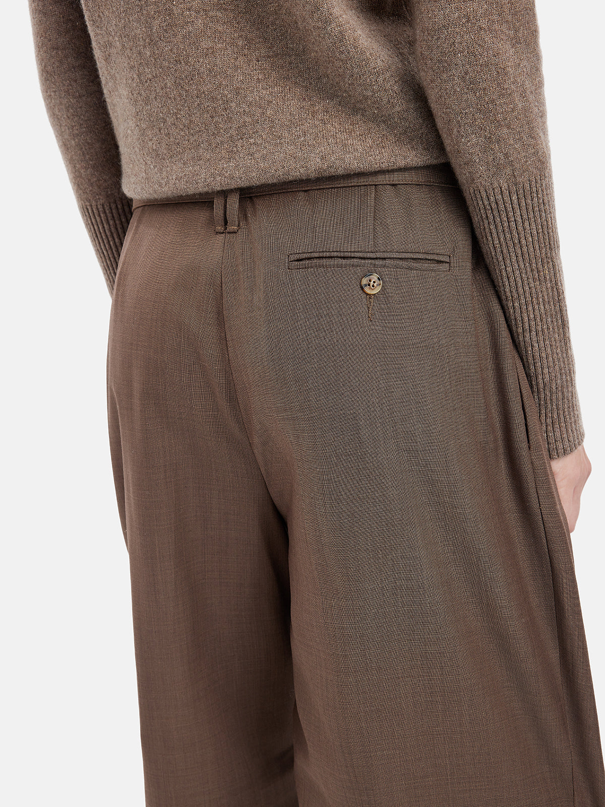 Minimalist Wool Pleated Trousers