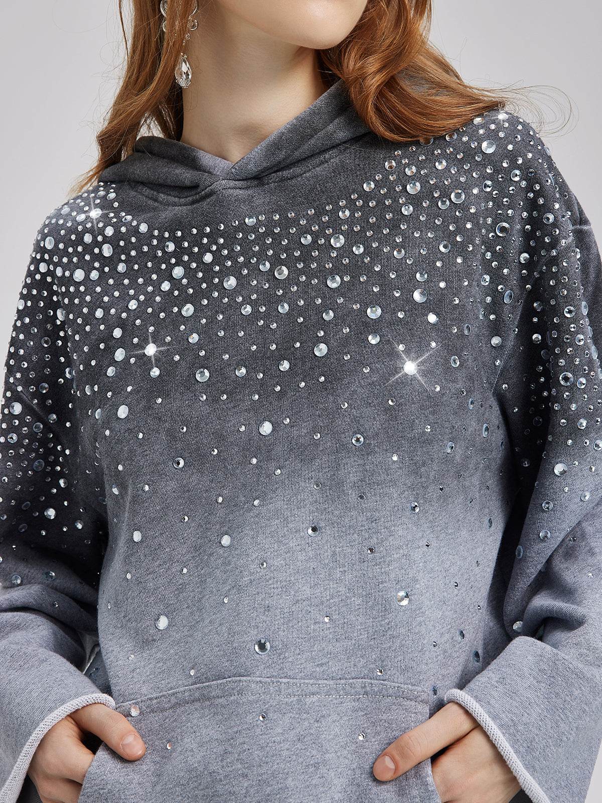 Final Sale | Gradient Starry Beaded Hoodie