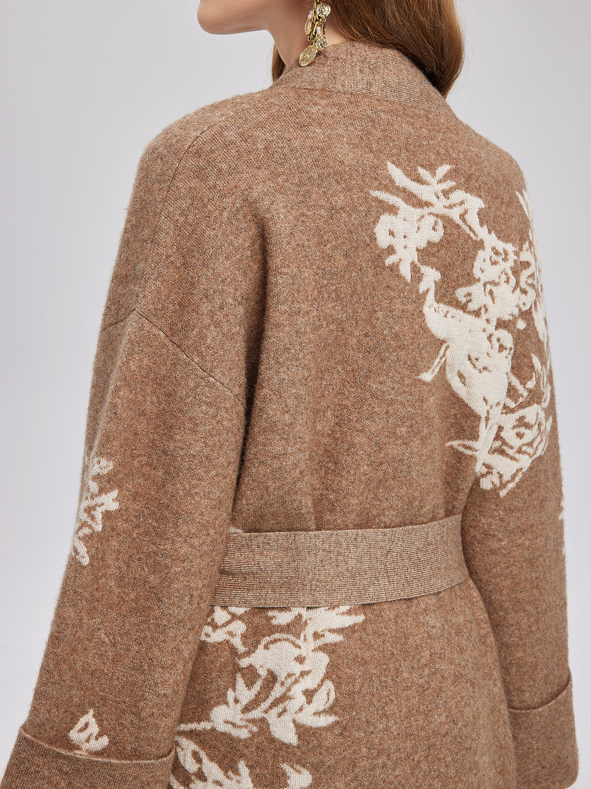 Australian Wool Jacquard Knitted Robe Coat