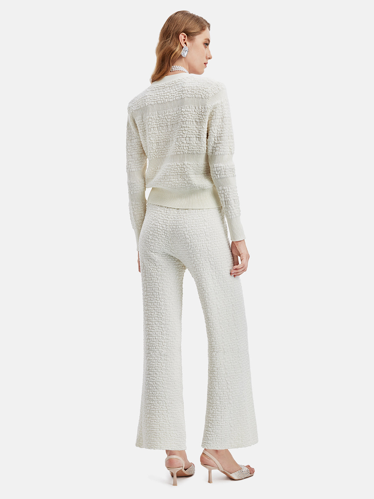 Wavy-Textured Wool Knit Set