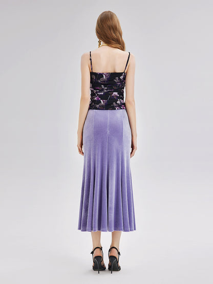 Velvet High-waisted Mermaid Skirt