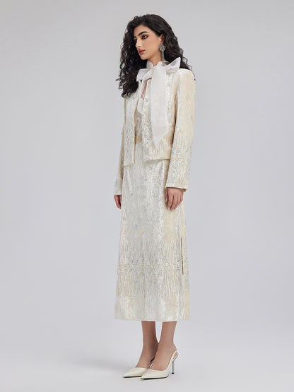 Velvet Sequin Beaded Embroidered Coat