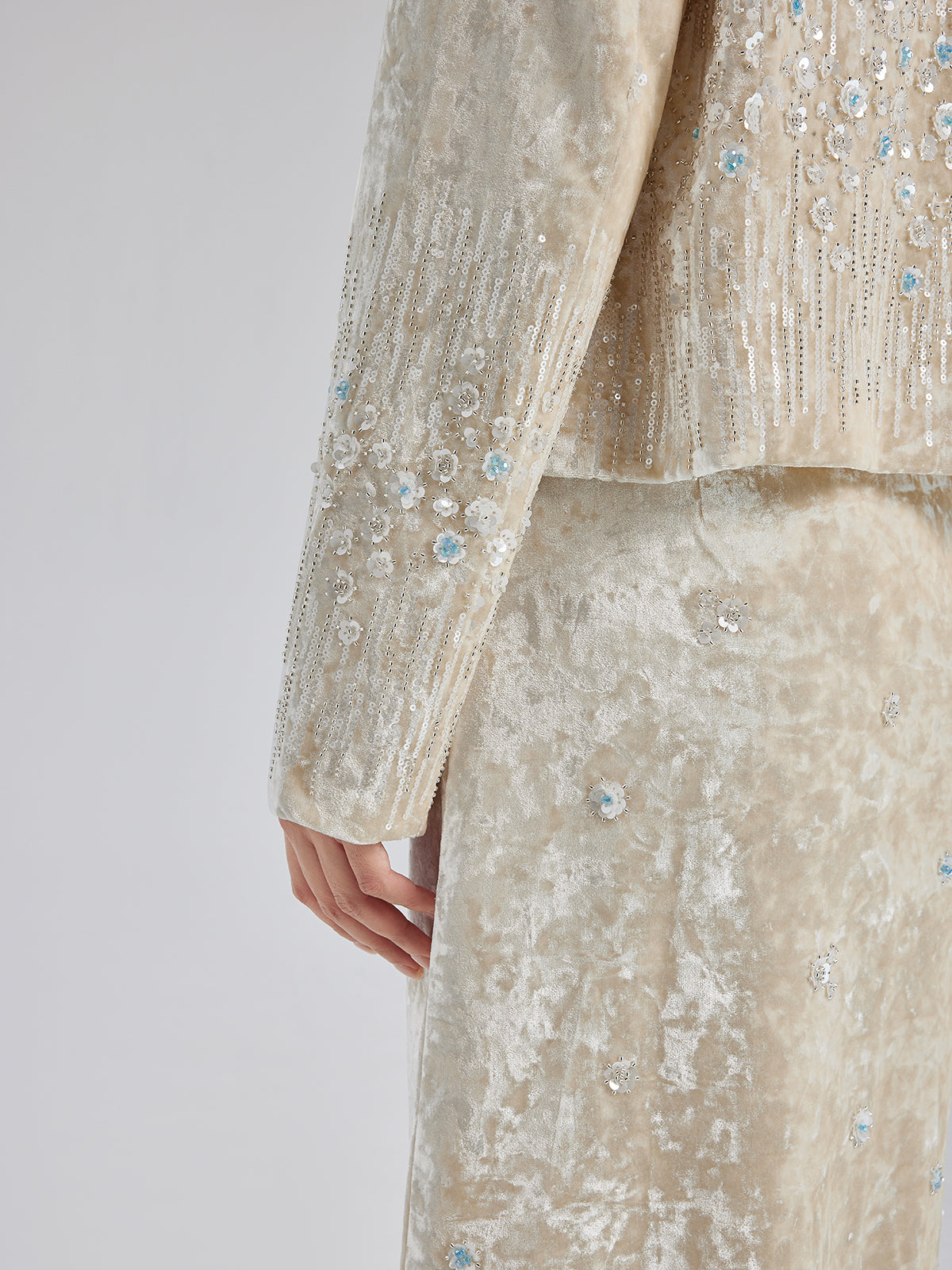 Velvet Sequin Beaded Embroidered Coat