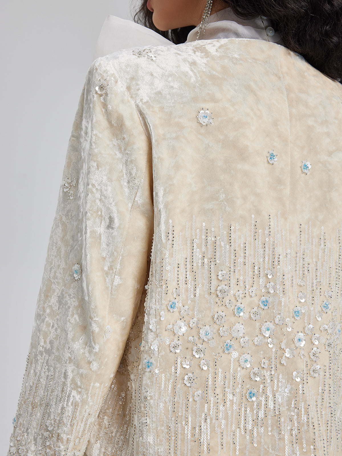 Velvet Sequin Beaded Embroidered Coat