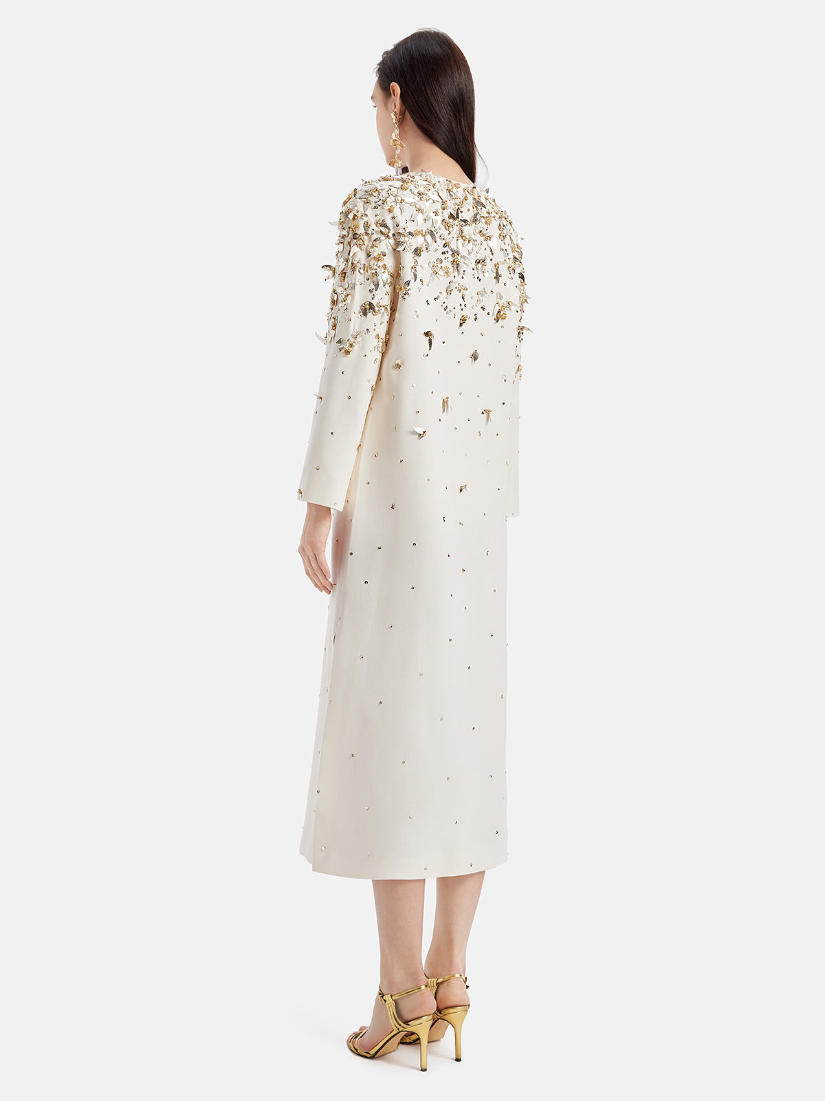 Wool & Silk Beaded Embroidered Dress