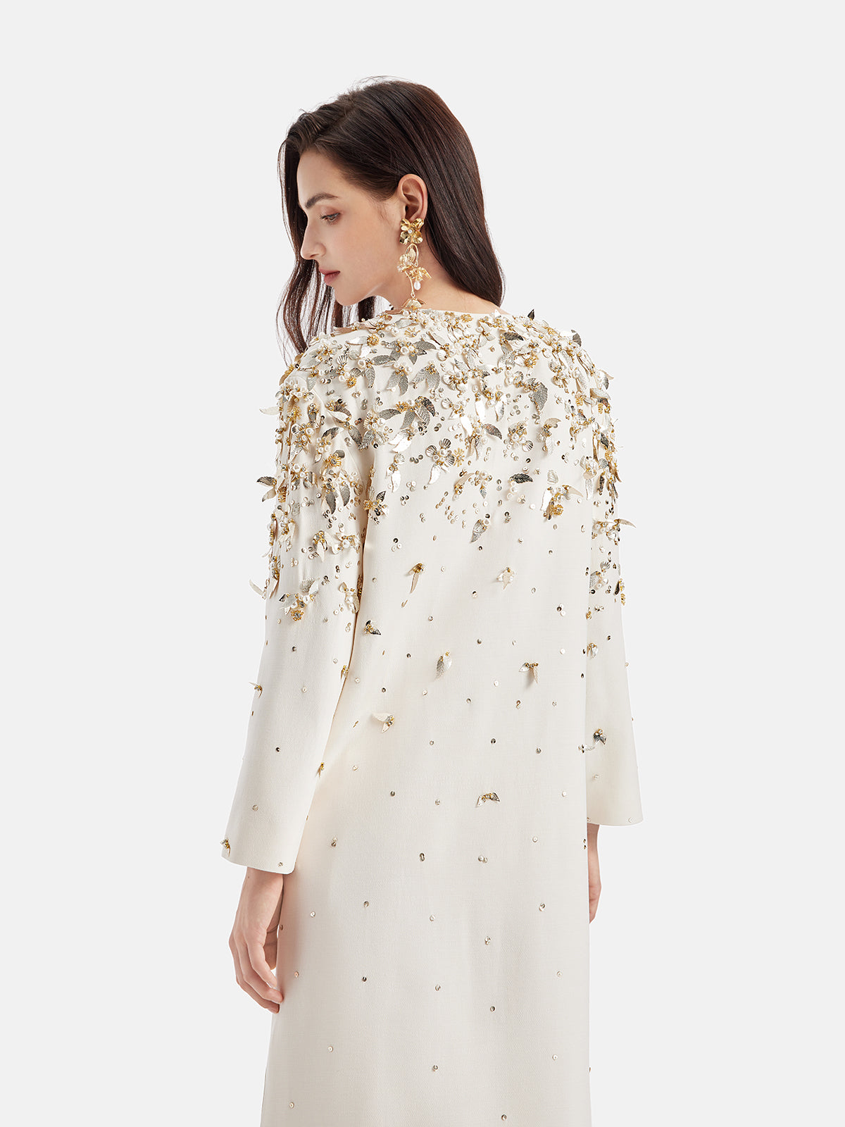 Wool & Silk Beaded Embroidered Dress