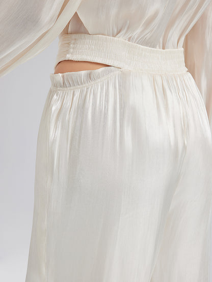 Romantic Island Beaded Wide-Leg Pants