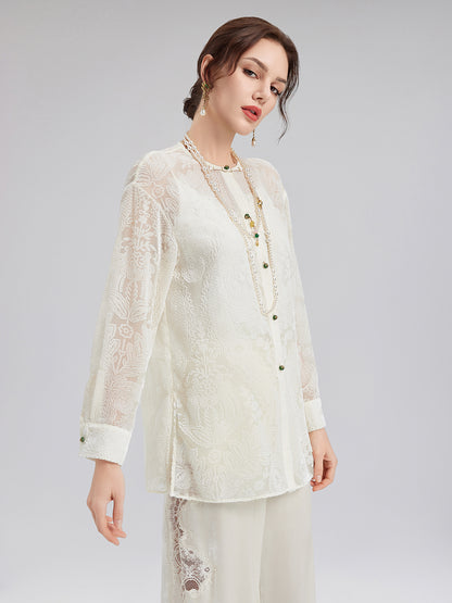 Classic Neo Chinese Style Long Shirt