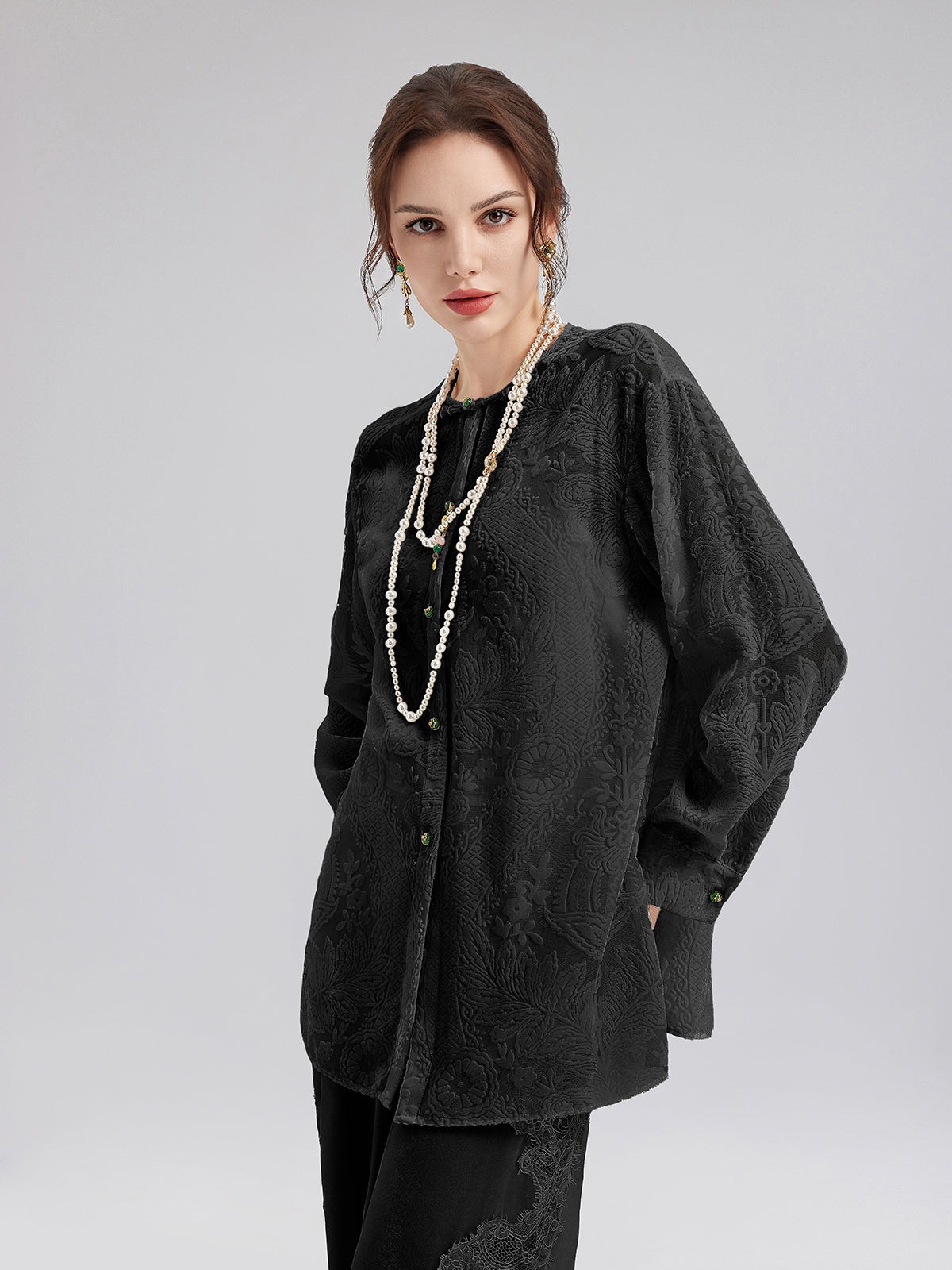 Classic Neo Chinese Style Long Shirt