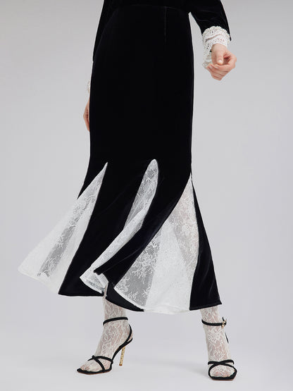 Lace Velvet Mermaid Skirt