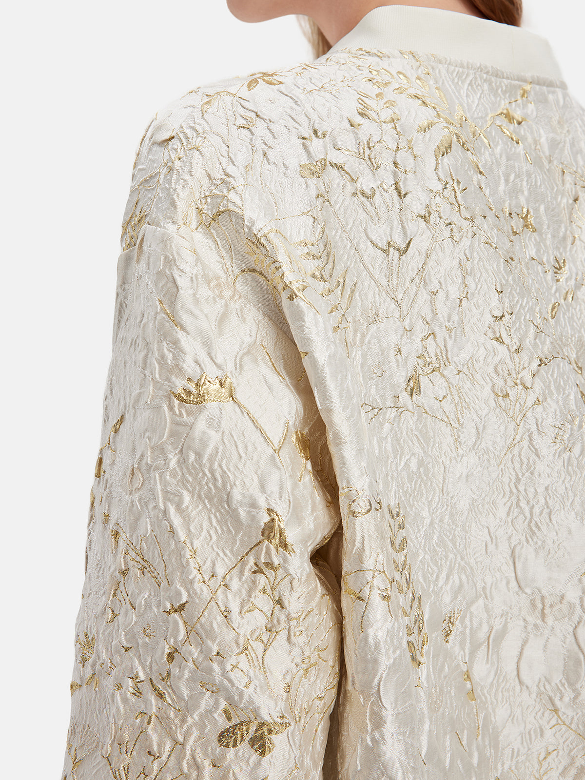 Gold Thread Embroidered Floral  Cardigan