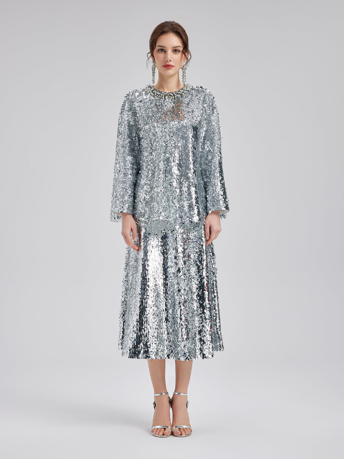 Sparkling Oversized-fit Sequin Top