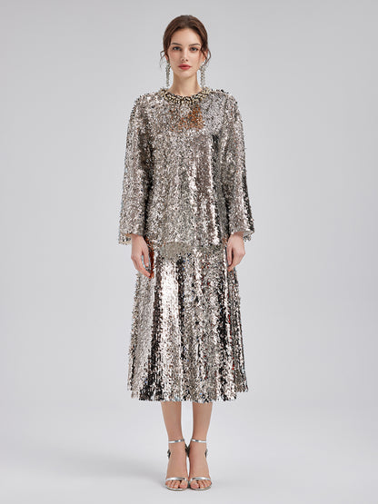 Sparkling Oversized-fit Sequin Top