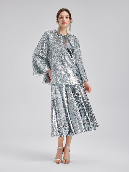 Sparkling Oversized-fit Sequin Top