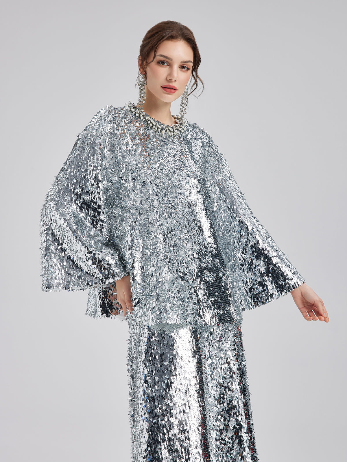 Sparkling Oversized-fit Sequin Top