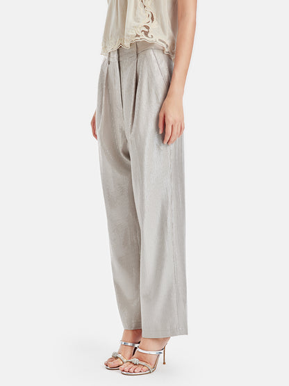 Minimalist Sequin Wide-Leg Trousers