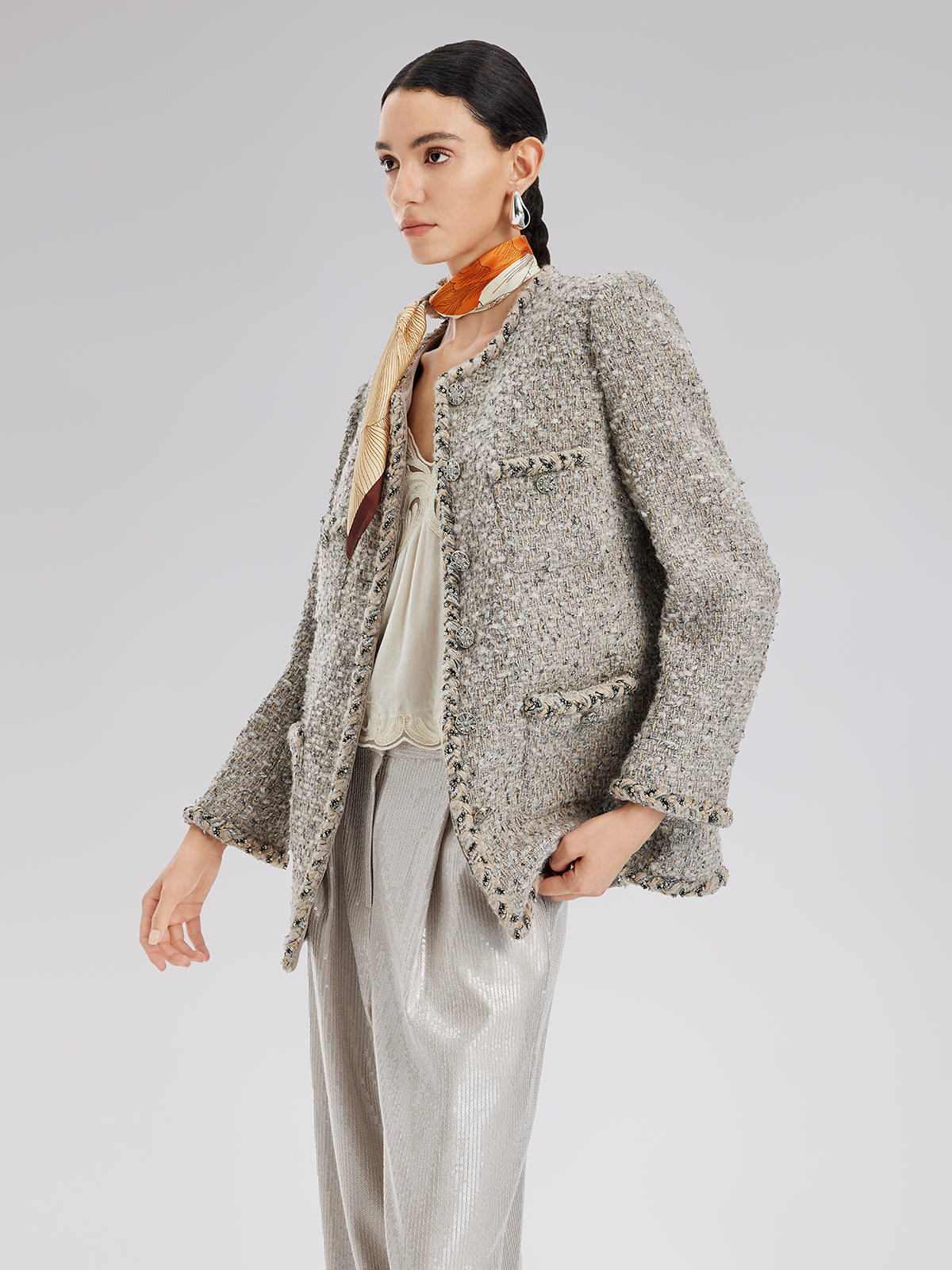 Contemporary clothing piece with relaxed proportions and soft texture
