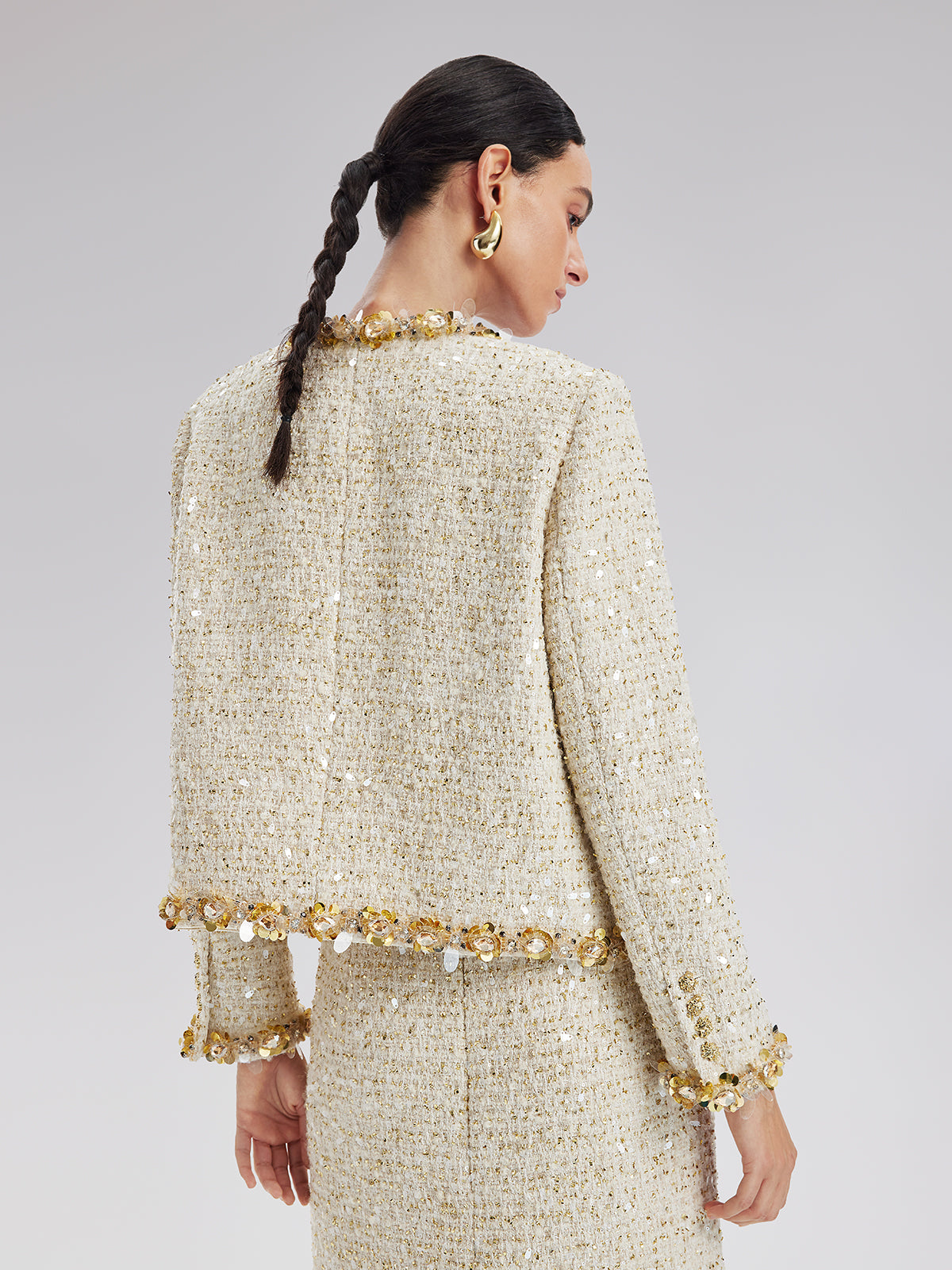 Modern clothing piece with smooth fabric and refined structure