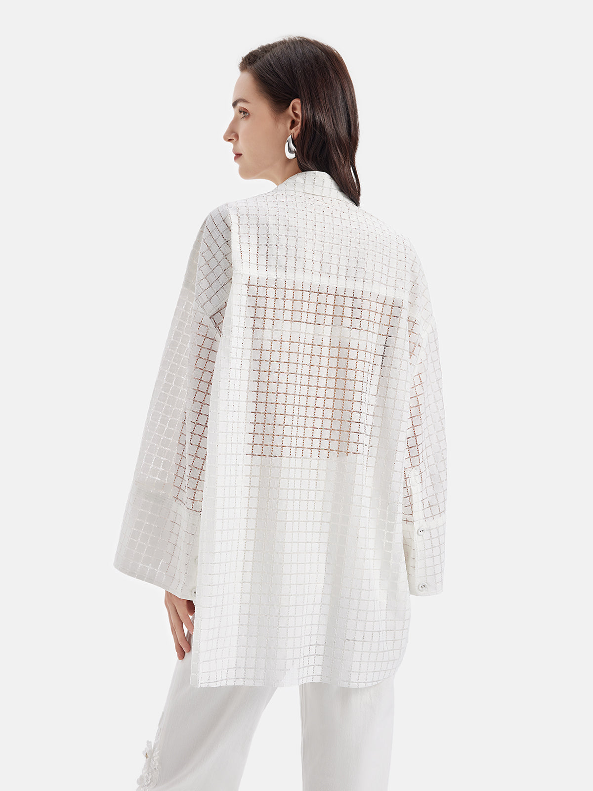 Chic Checkered Long Loose Shirt