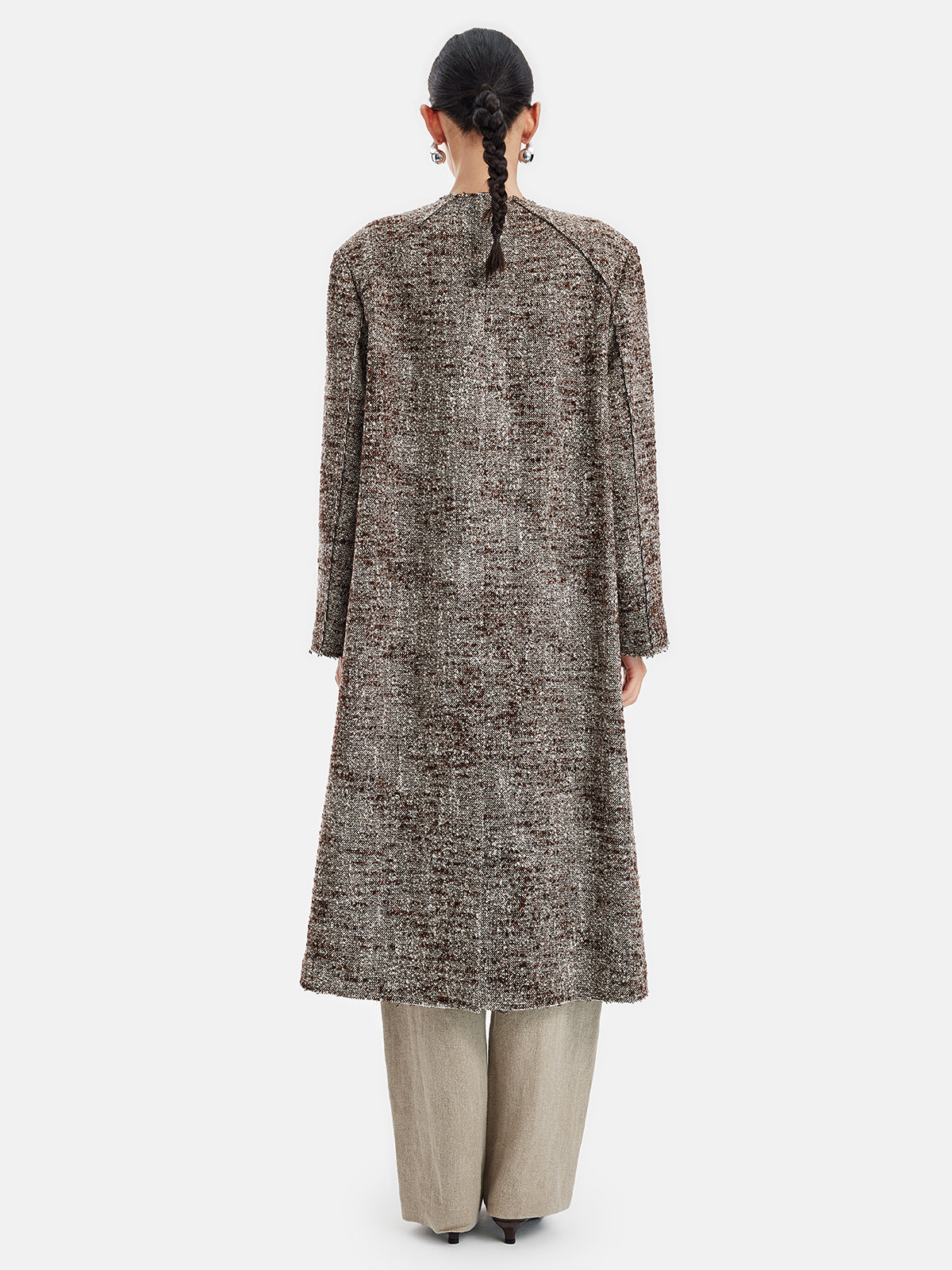 Heritage Chic Oversized V-Neck Wool Blend Coat