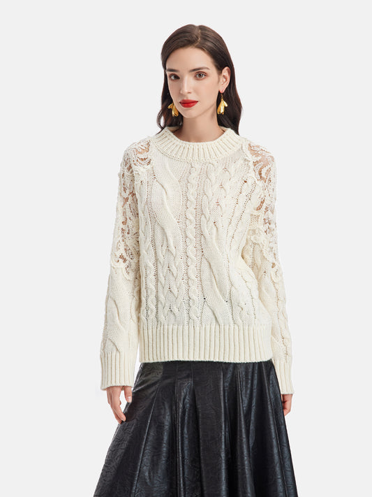 Lace Hollow-Out Stitching Sweater