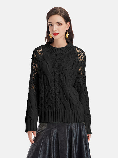 Lace Hollow-Out Stitching Sweater