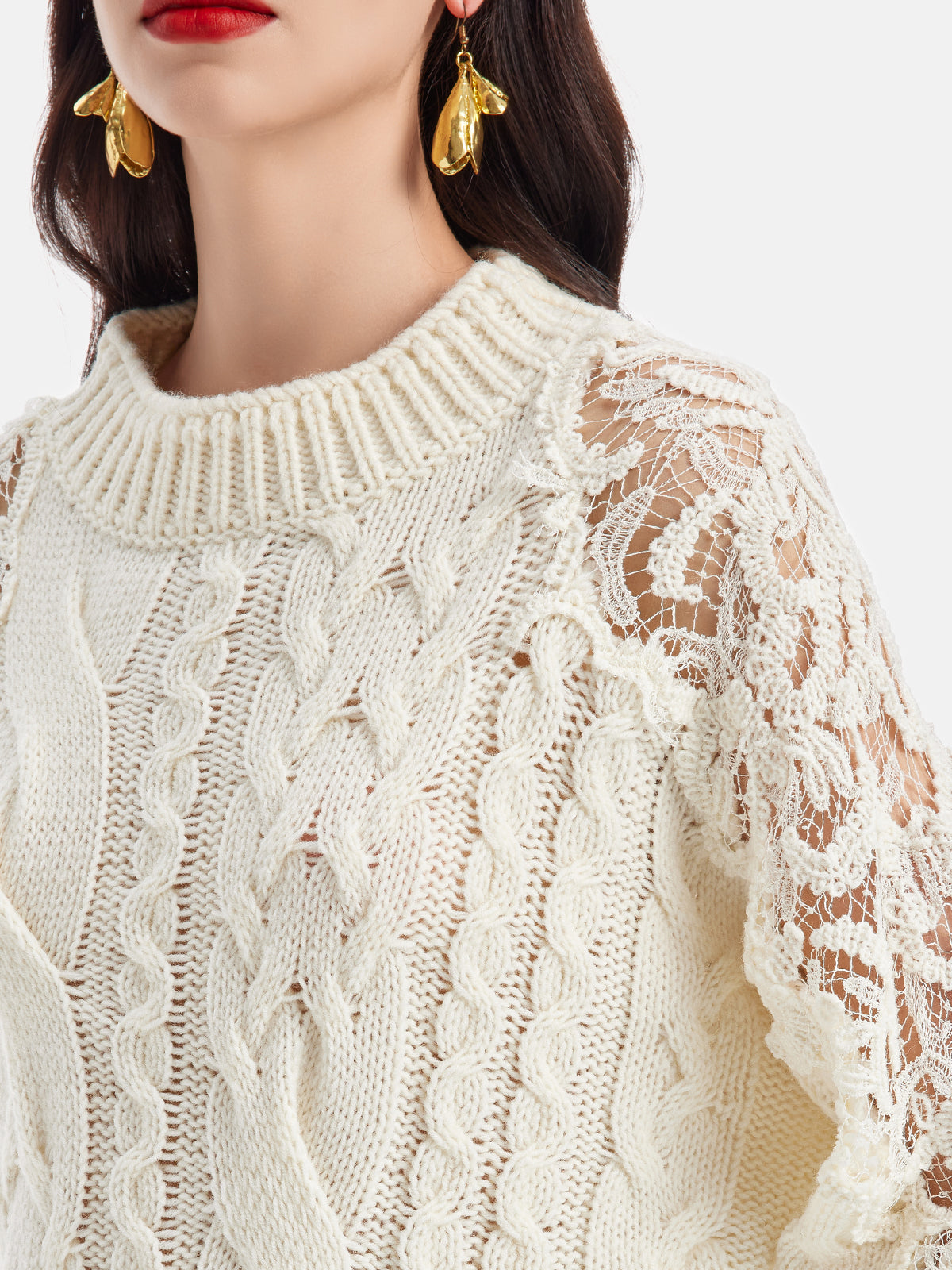 Lace Hollow-Out Stitching Sweater