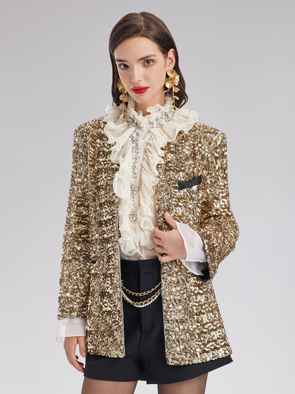 Light Luxury Sequin Heavy-Duty Blazer