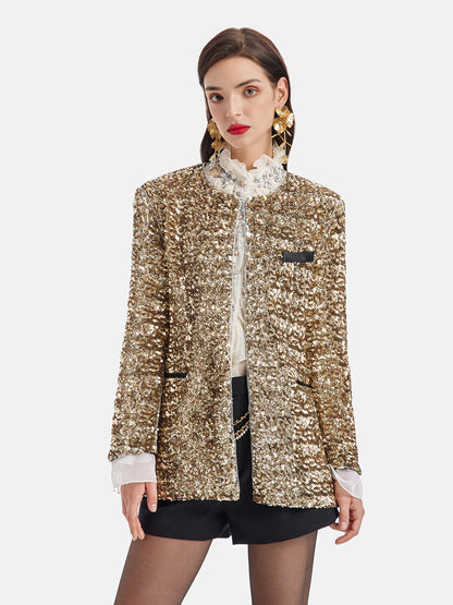 Light Luxury Sequin Heavy-Duty Blazer