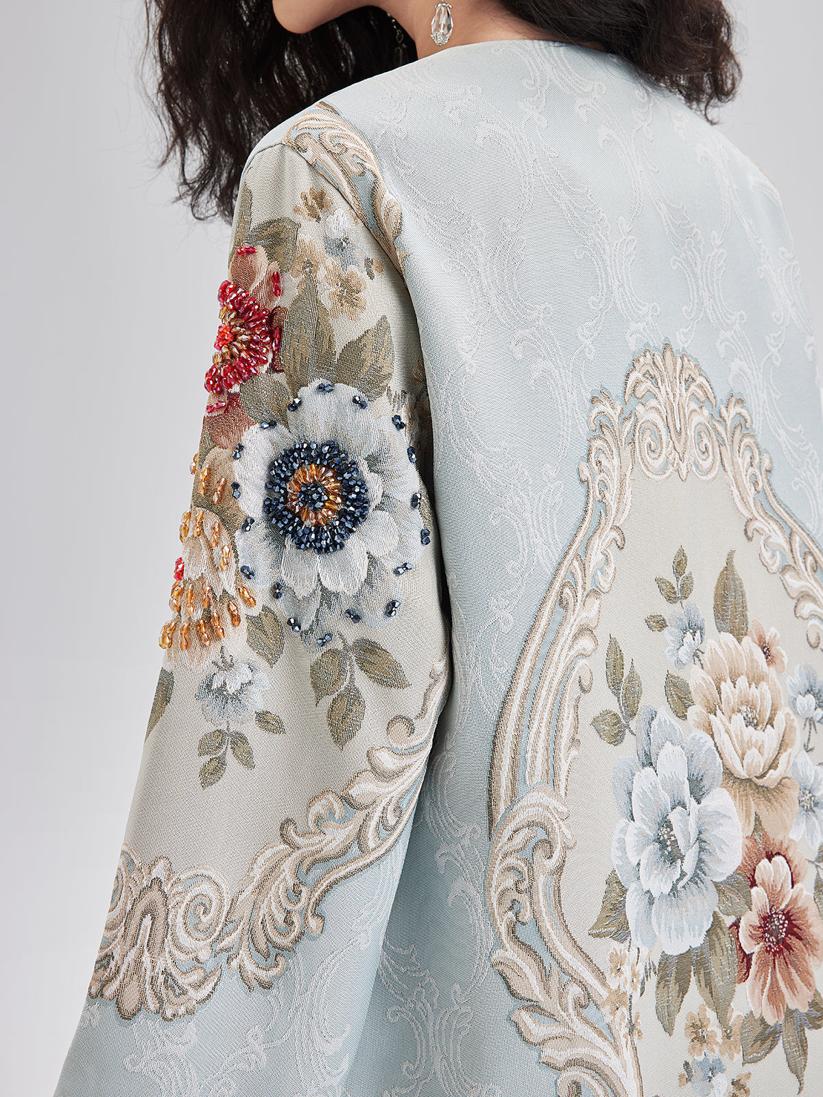 Spring Hand-Sewn Beaded 3D Floral Jacket