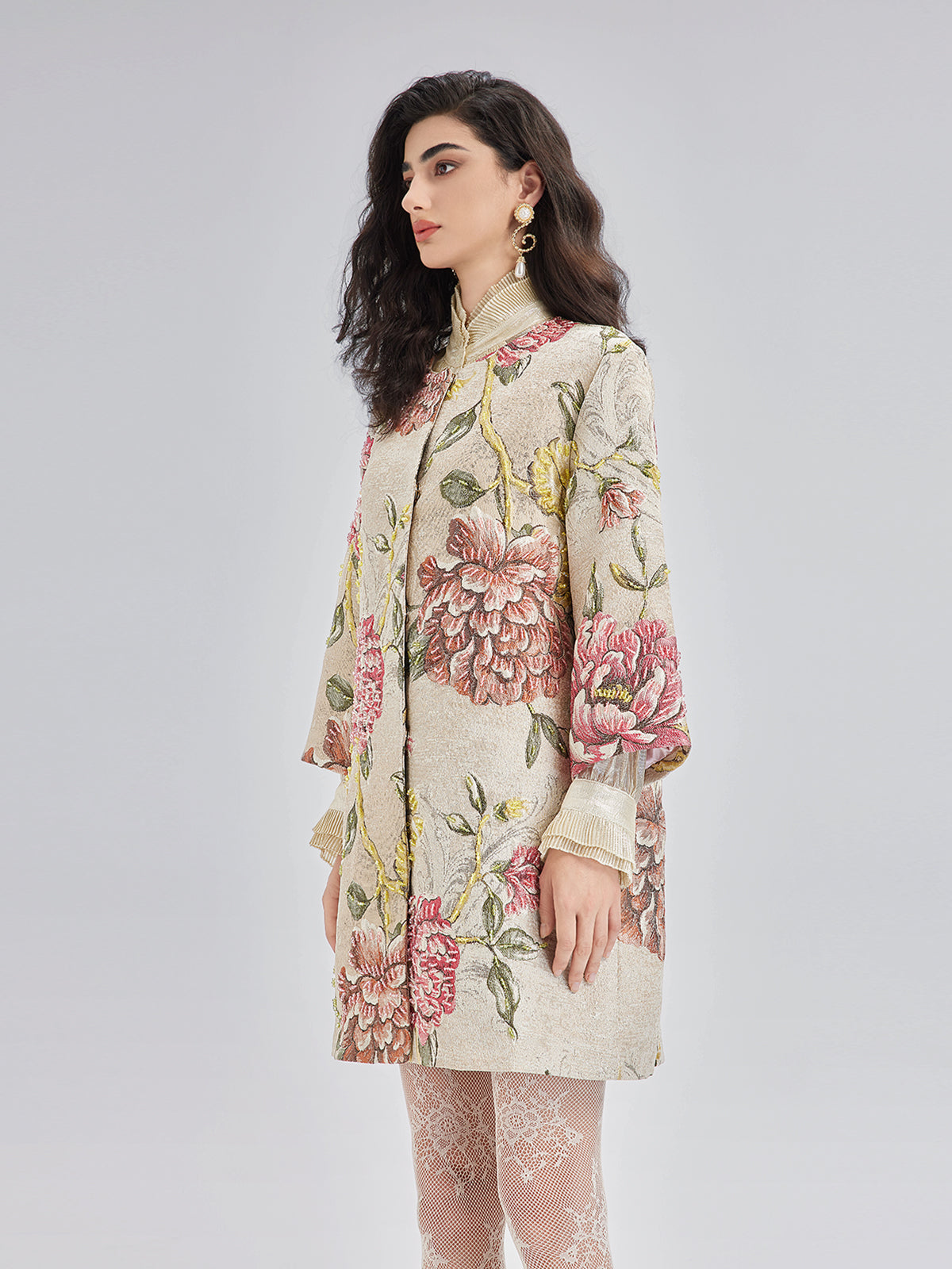 Hand-Sewn Beaded Floral Jacket