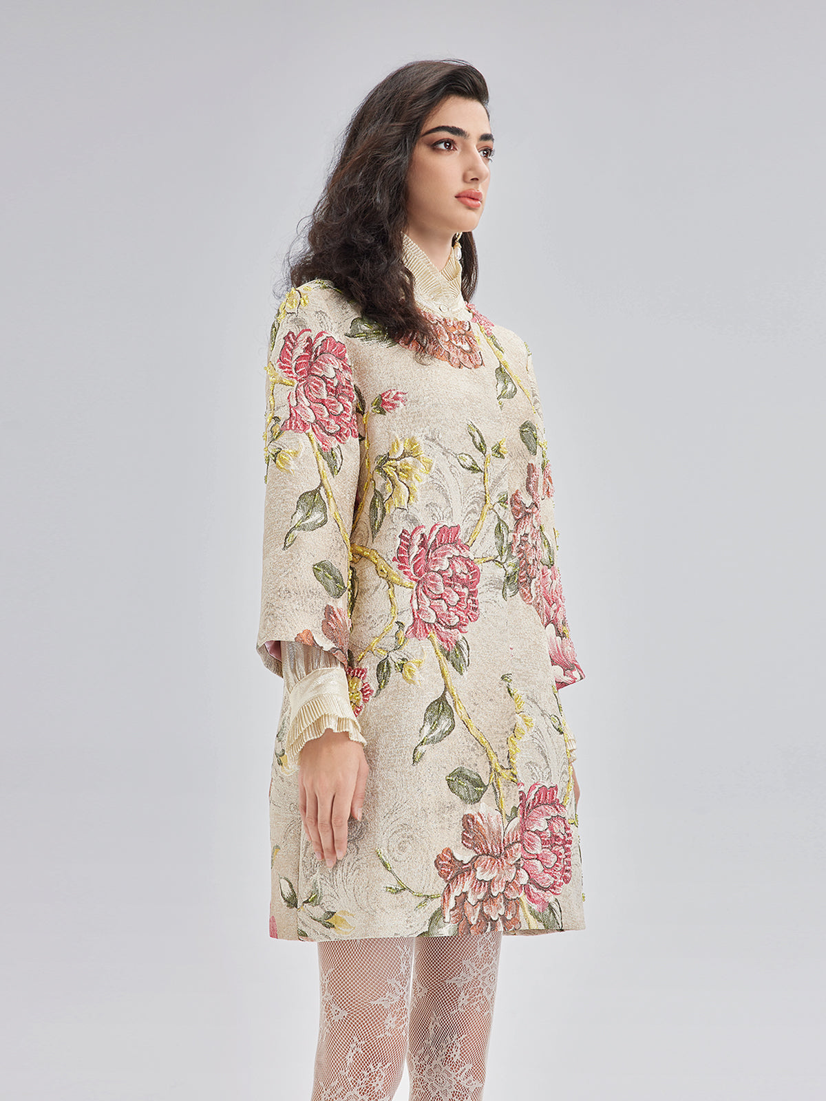 Hand-Sewn Beaded Floral Jacket