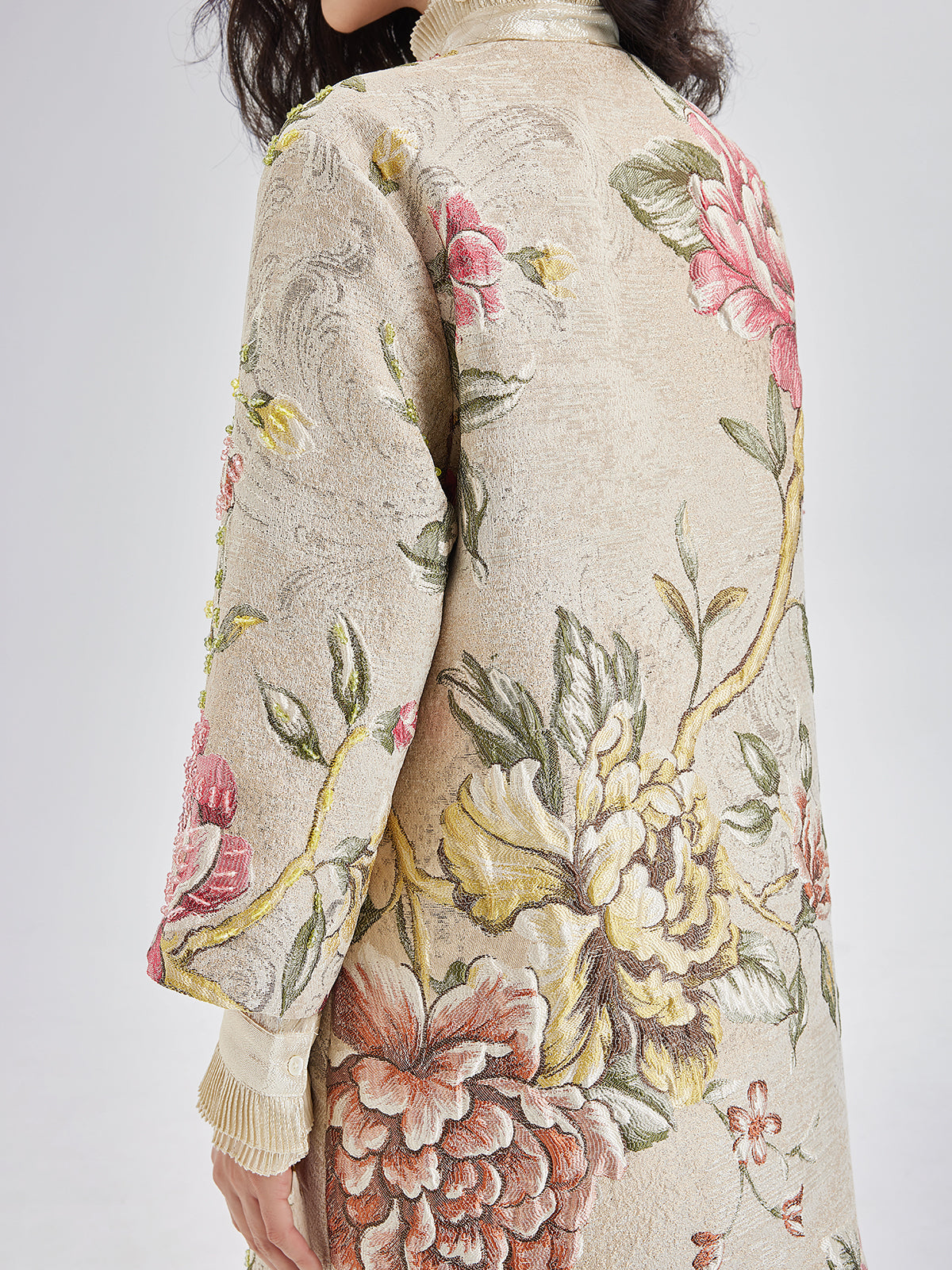 Hand-Sewn Beaded Floral Jacket