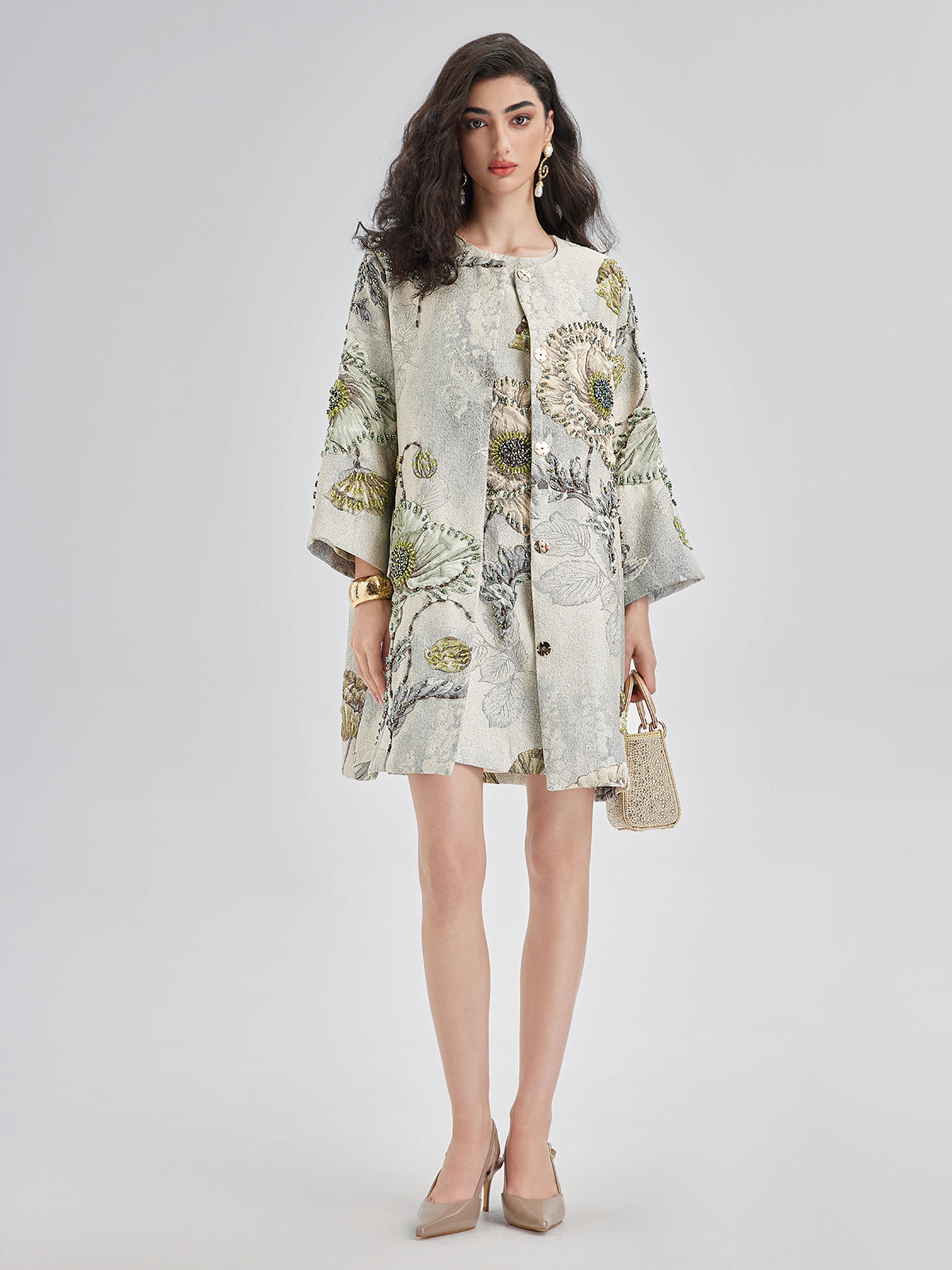 Modern wardrobe piece with refined cut and smooth fabric