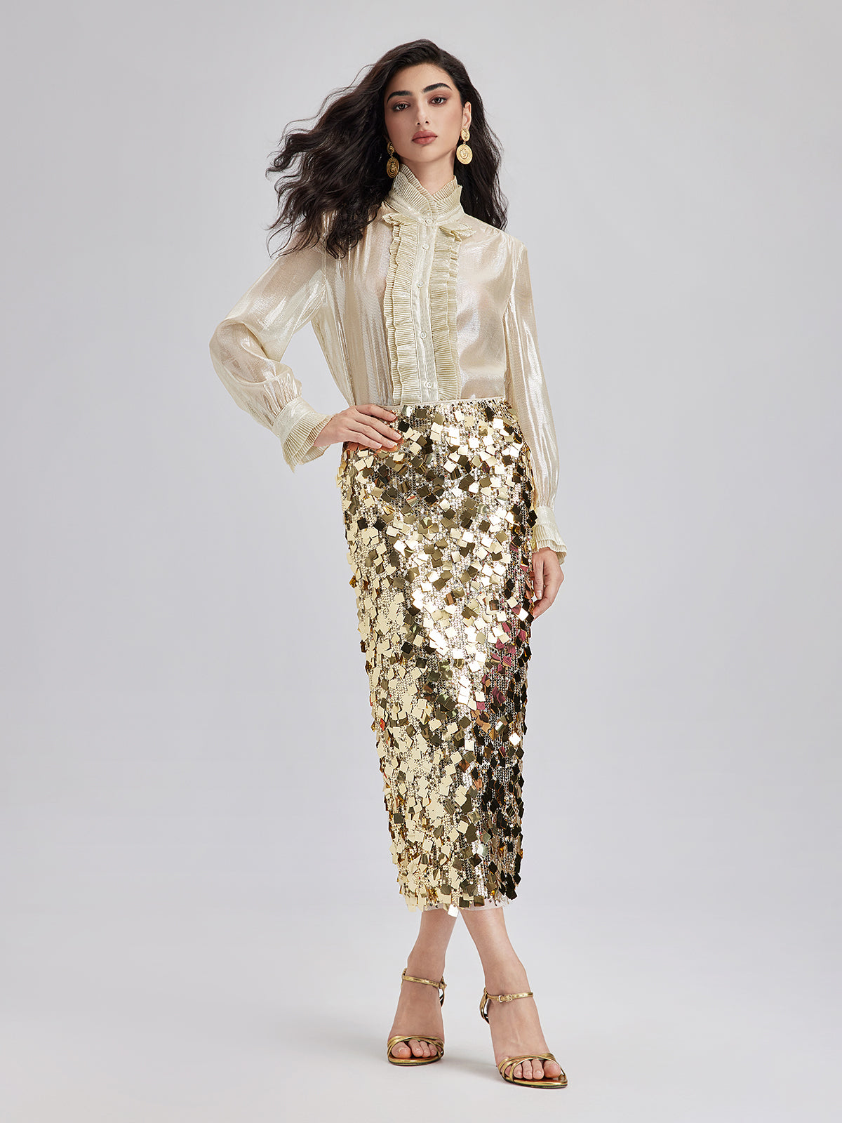 Gold Sequin Rock Skirt