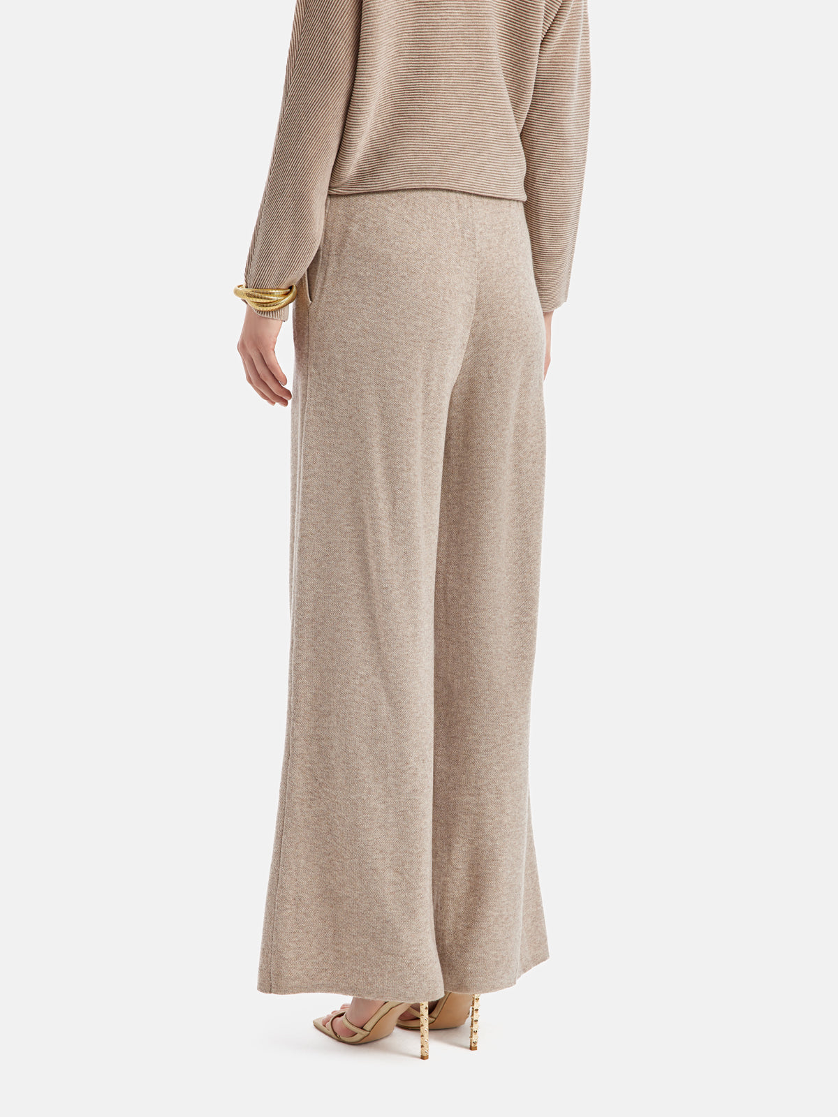 Wool Knit Wide-Leg Pants