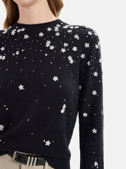 Hand-Embellished Starry Sky Cashmere Sweater