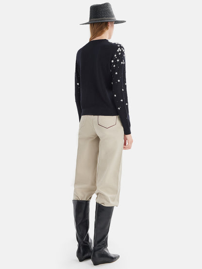 Hand-Embellished Starry Sky Cashmere Sweater