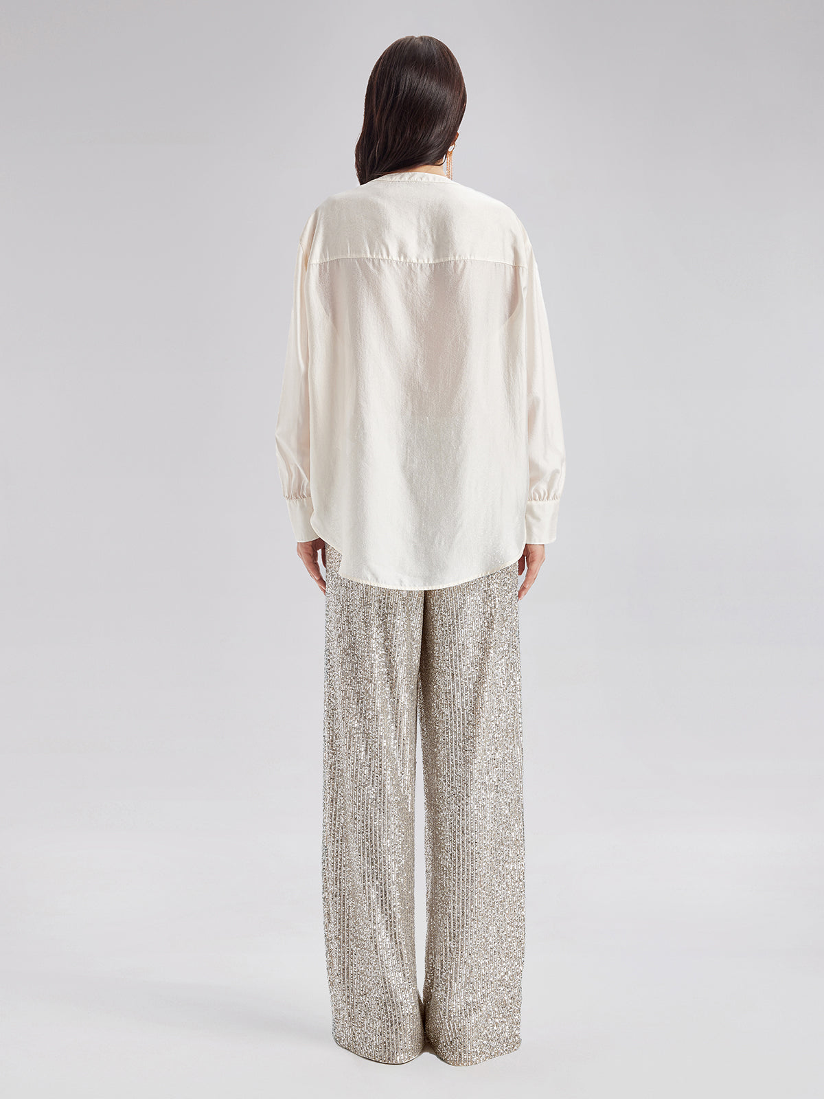 Sequin-Stitched French-Style Shirt