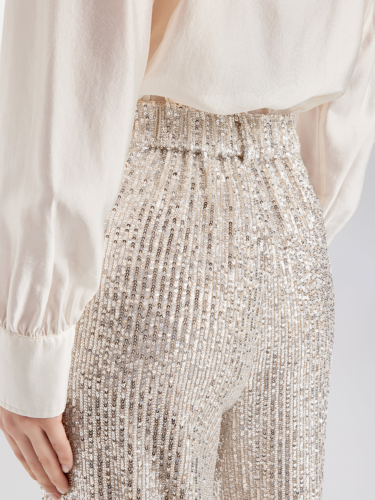 Light Luxury Sequin Wide-Leg Pants - Star Queen