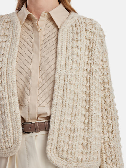 3D Jacquard Wool Cardigan