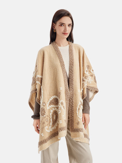 Wool Embroidered Shawl Cape