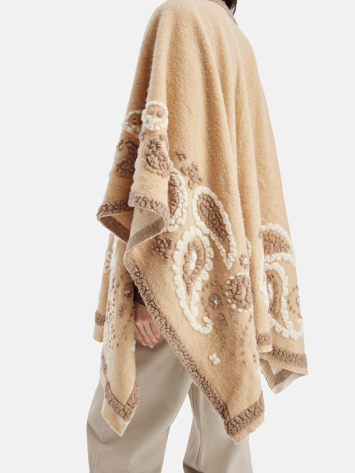 Wool Embroidered Shawl Cape